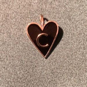 Jennifer Fisher Gold Border Enamel Heart with Letter “C”